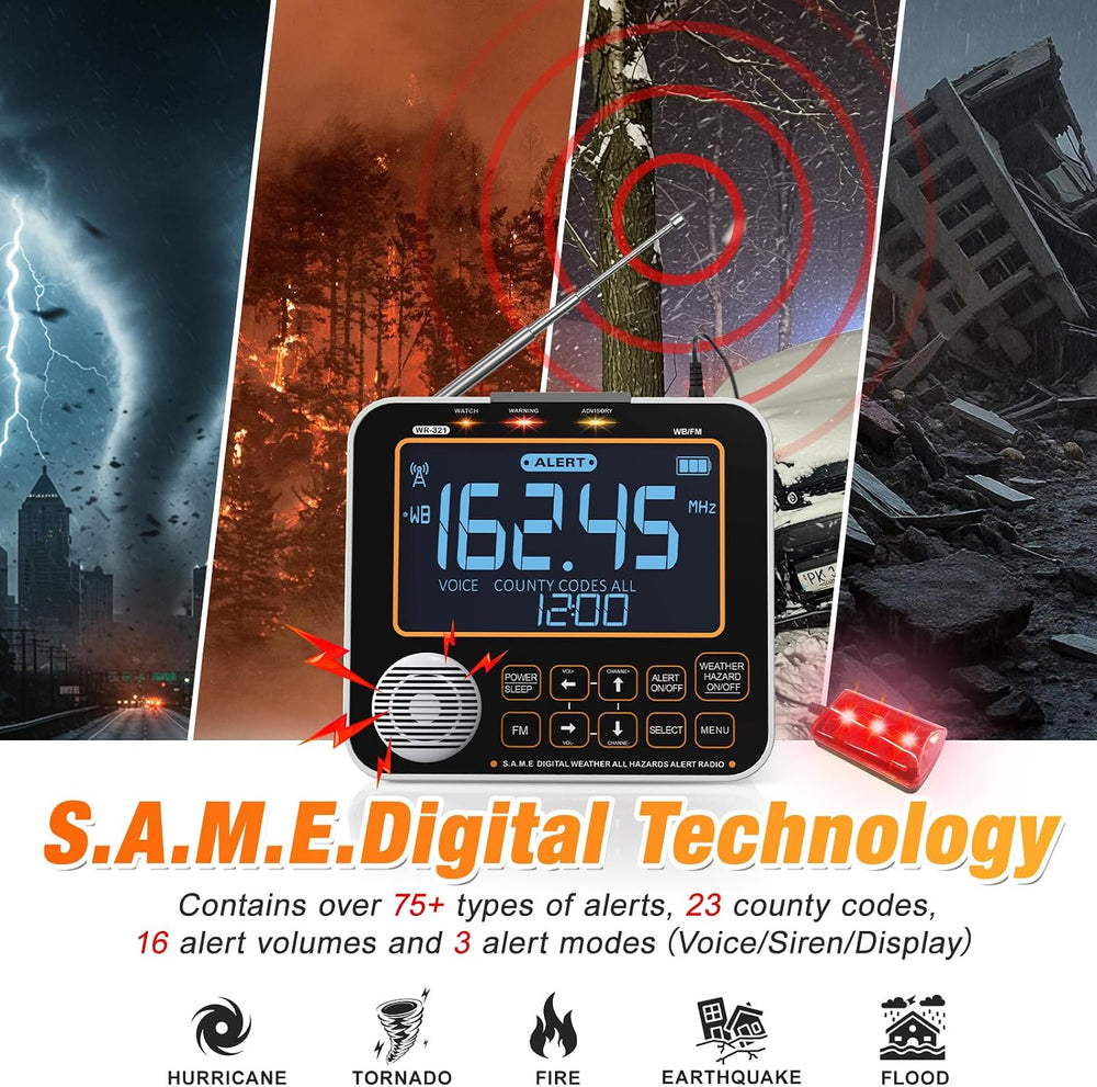 NOAA Weather Alert Radio for Home - S.A.M.E. Localized Programming