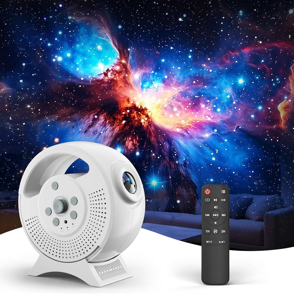 rossetta 3d galaxy projector, 60 scenes star light shown in use