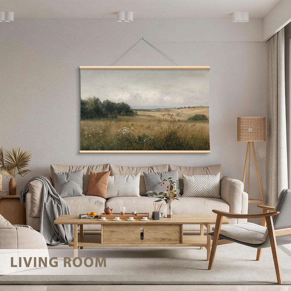VIYYIEA Extra Large Landscape Canvas Wall Art, Framhouse Decor, 36x54in