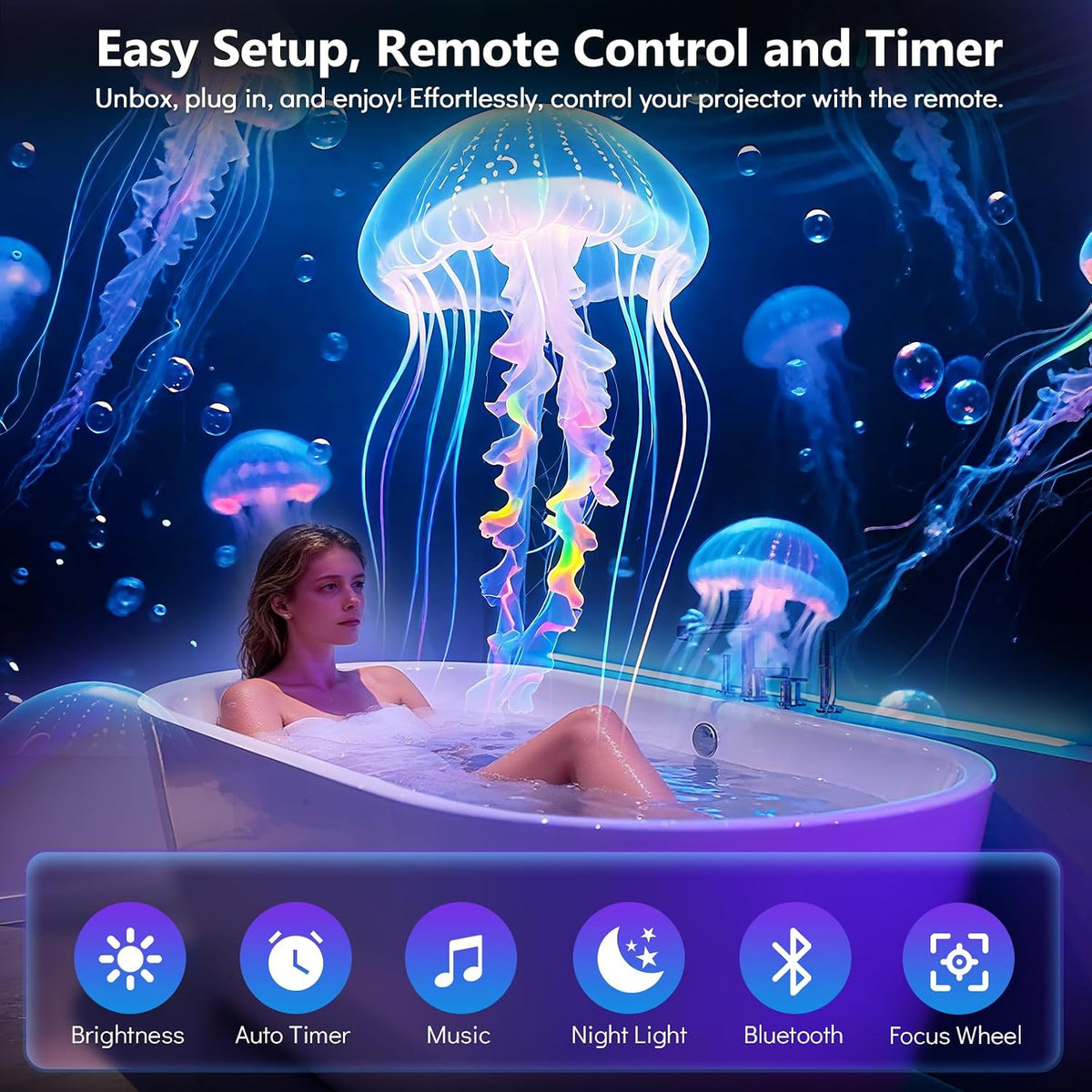 rossetta 3d galaxy projector, 60 scenes star light, side view