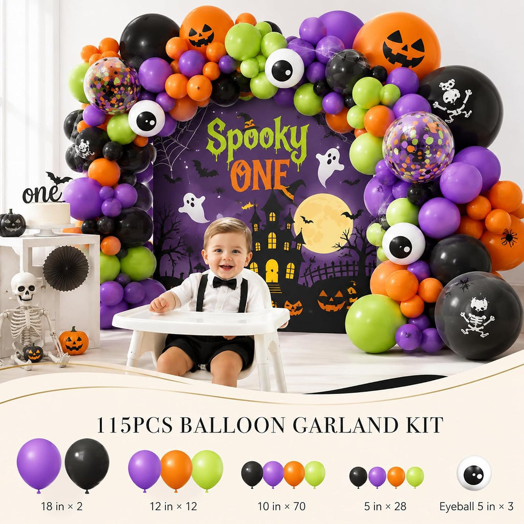 Halloween 1st Birthday Party Decorations,Spooky One Birthday Supplies Decor