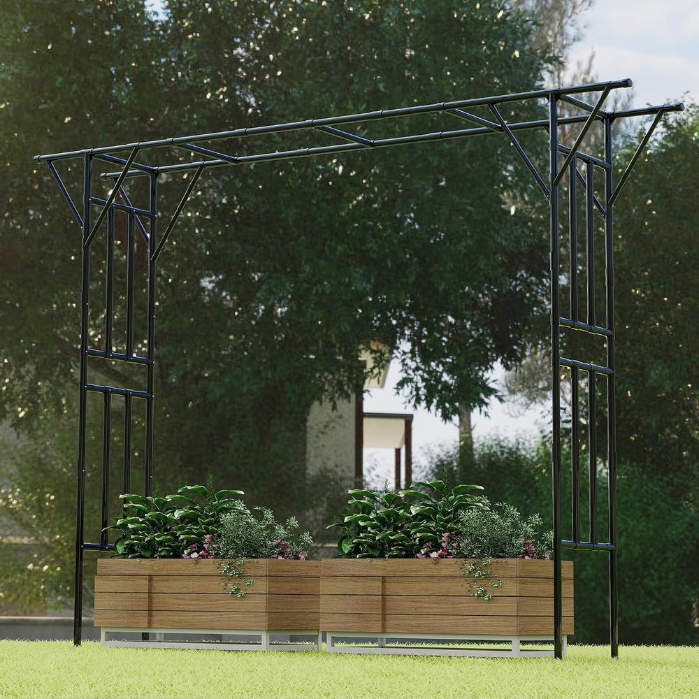 Flat Top Garden Arch Trellis 11FT x 9FT, Super Large Arbor Trellis for Climbi...