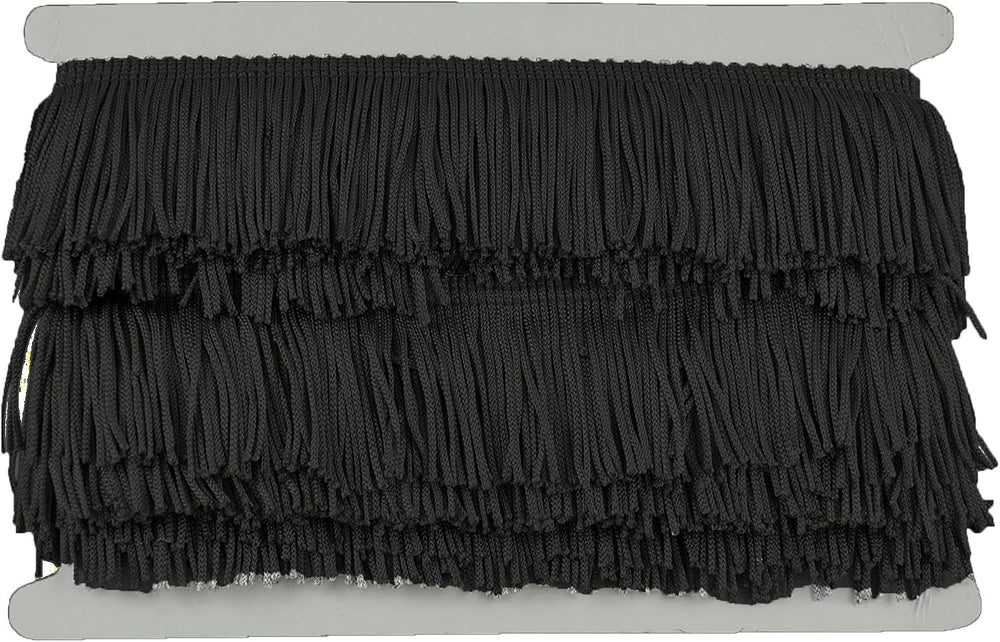 Chainette Fringe 2 inch P-7043-02 Black in 10 Yard Roll (Pack of 3)