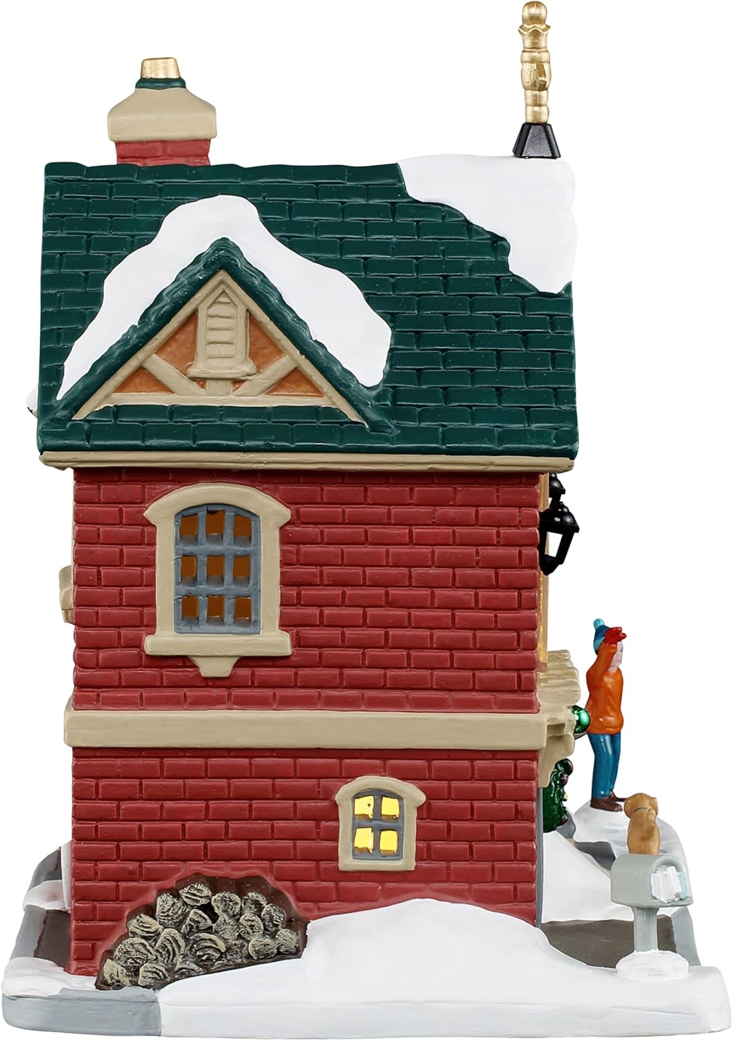 lemax the little brick house, lighted buildings, #55348 shown in use