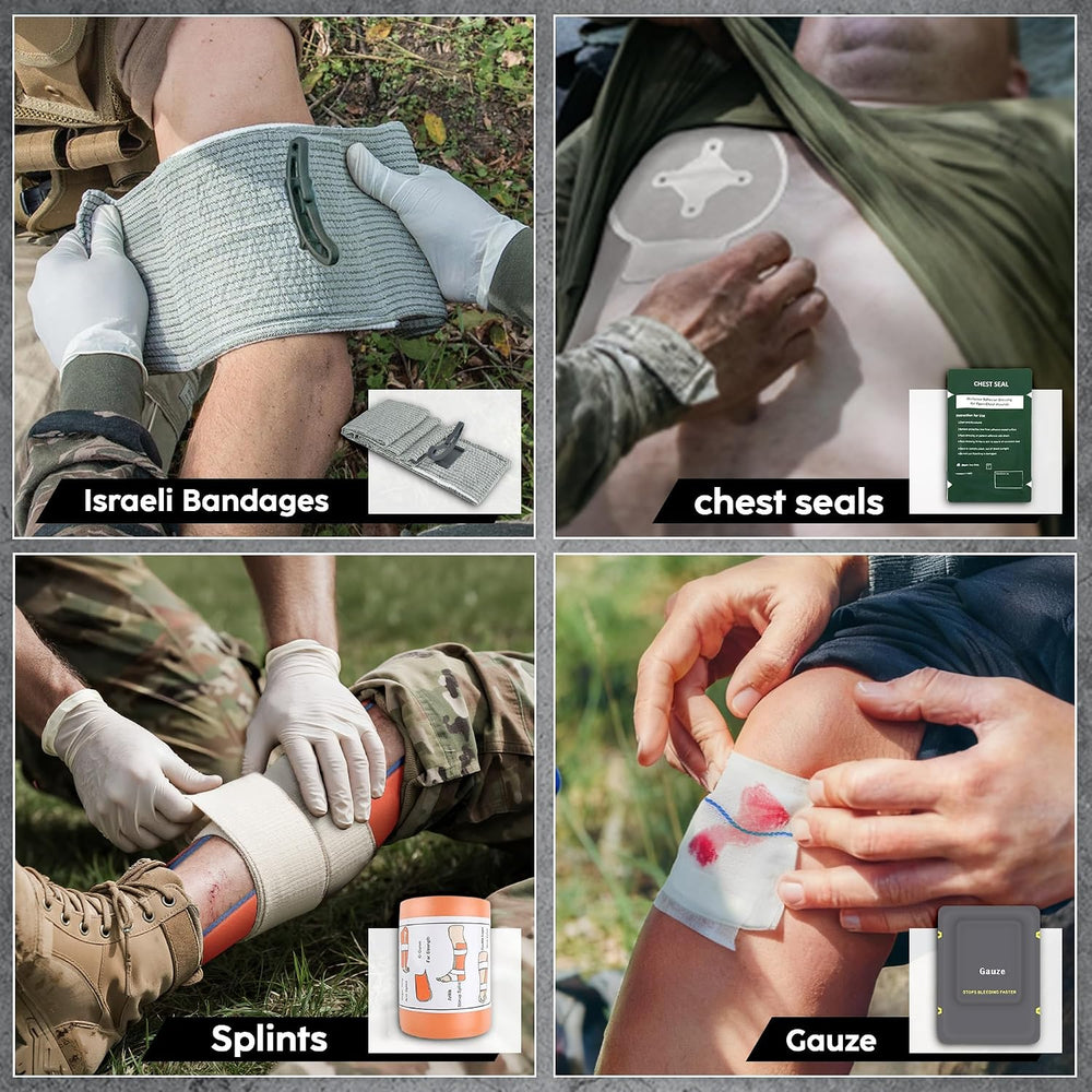 IFAK Trauma Kit with QEN Tourniquet, 6-Inch Israeli Bandage, Splint, Tactical...