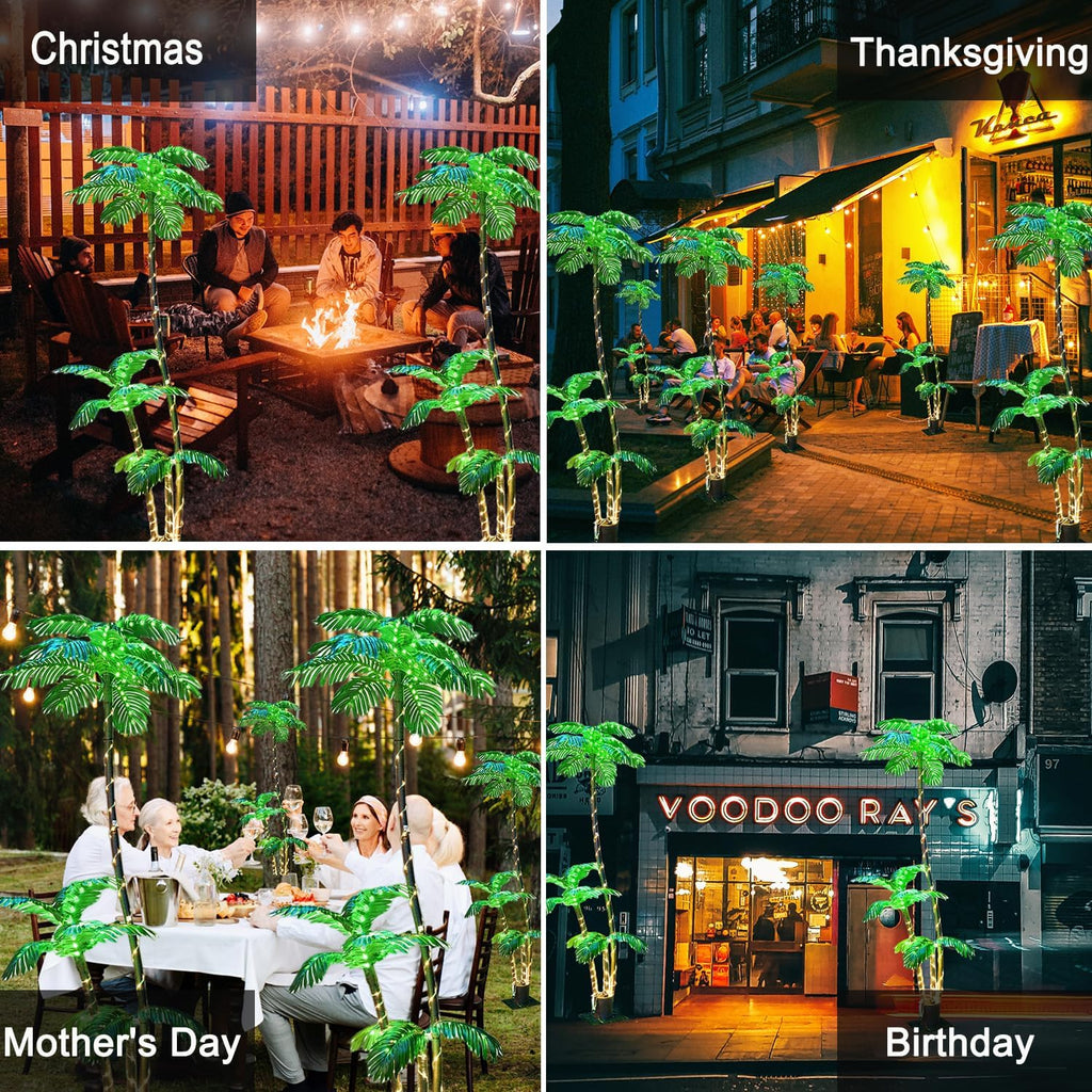 soshot 7ft lighted artificial palm tree with three, package contents