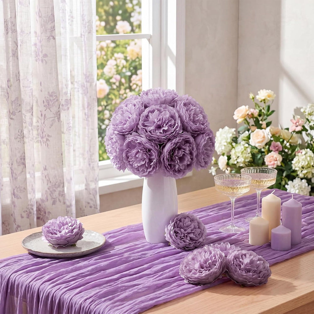 Suncalla Artificial Peony Rose Flowers Heads 4.7 Inches Silk Fake Peony Head ...