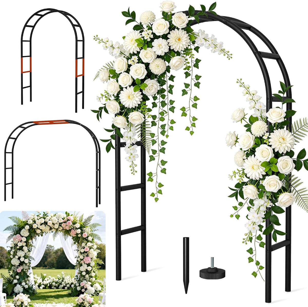 Thickened Rustproof Garden Arch Metal Trellis for Climbing Plants