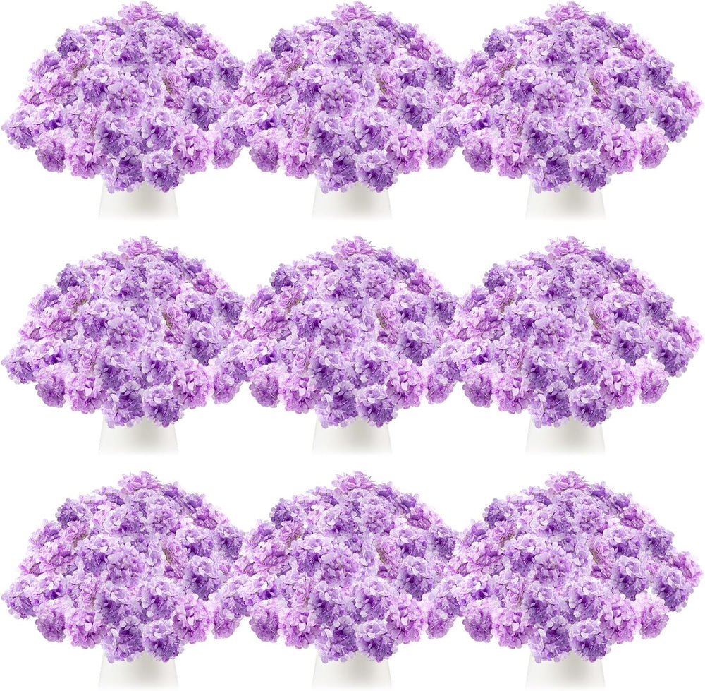 Tigeen 100 Pcs Lavender Hydrangea Artificial Flowers Bulk, 7.48 Inch