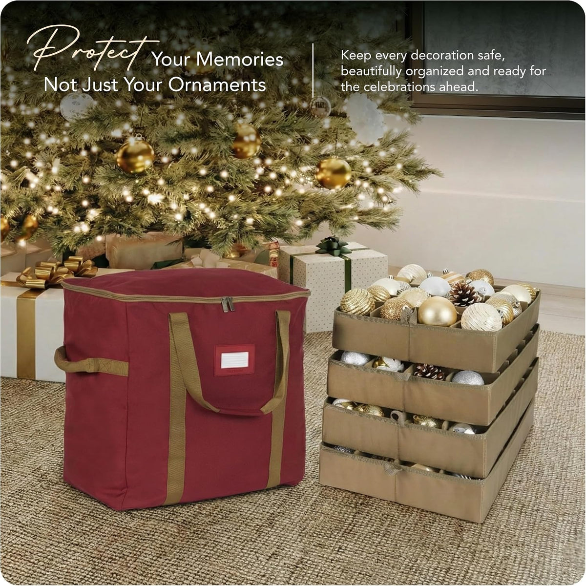covermates adjustable ornament storage bag, 19.25" w x, close-up detail