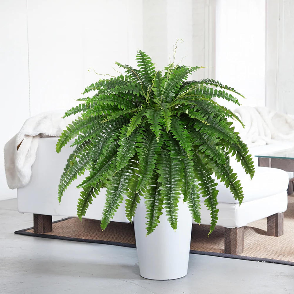 Dkaltm 45" Artificial Boston Fern (Set of 2), Outdoor Plants