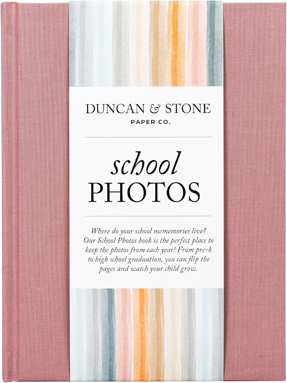 Duncan & Stone School Memory Book PreK-12 Photo Album, Mauve, 70pg