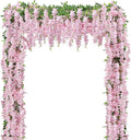 U'Artlines 10Pcs 7.2 Ft/Piece Artificial Wisteria Garland Pink
