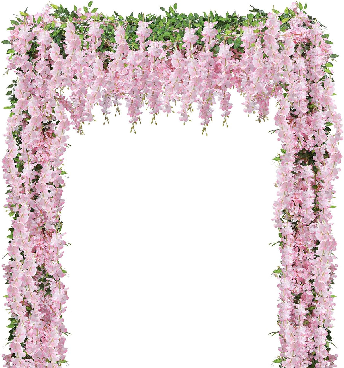 U'Artlines 10Pcs 7.2 Ft/Piece Artificial Wisteria Garland Pink