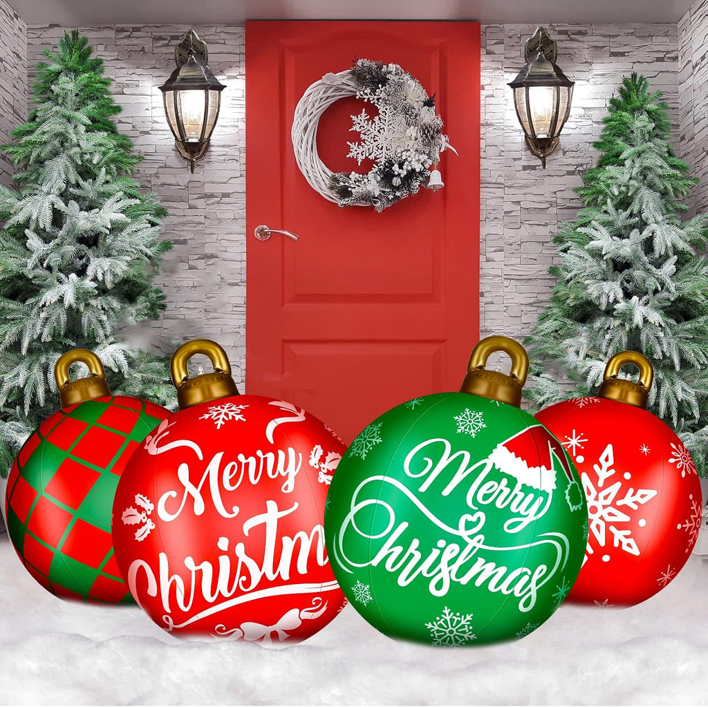 Jetec 4 Pcs Giant Inflatable Christmas Ball, Cute, Color 2