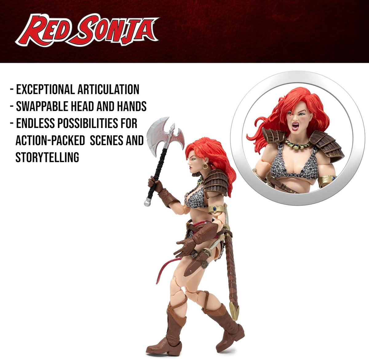 boss fight studio epic h.a.c.k.s. red sonja deluxe, close-up detail