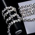 5 Yards Silver Base Crystal Rhinestones Trim Set