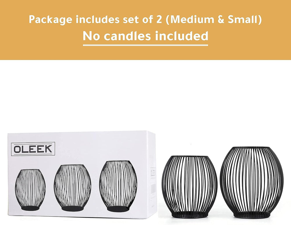 Outdoor Candle Holder Decor Set - Black Candle Holder - Candles Holders for T...