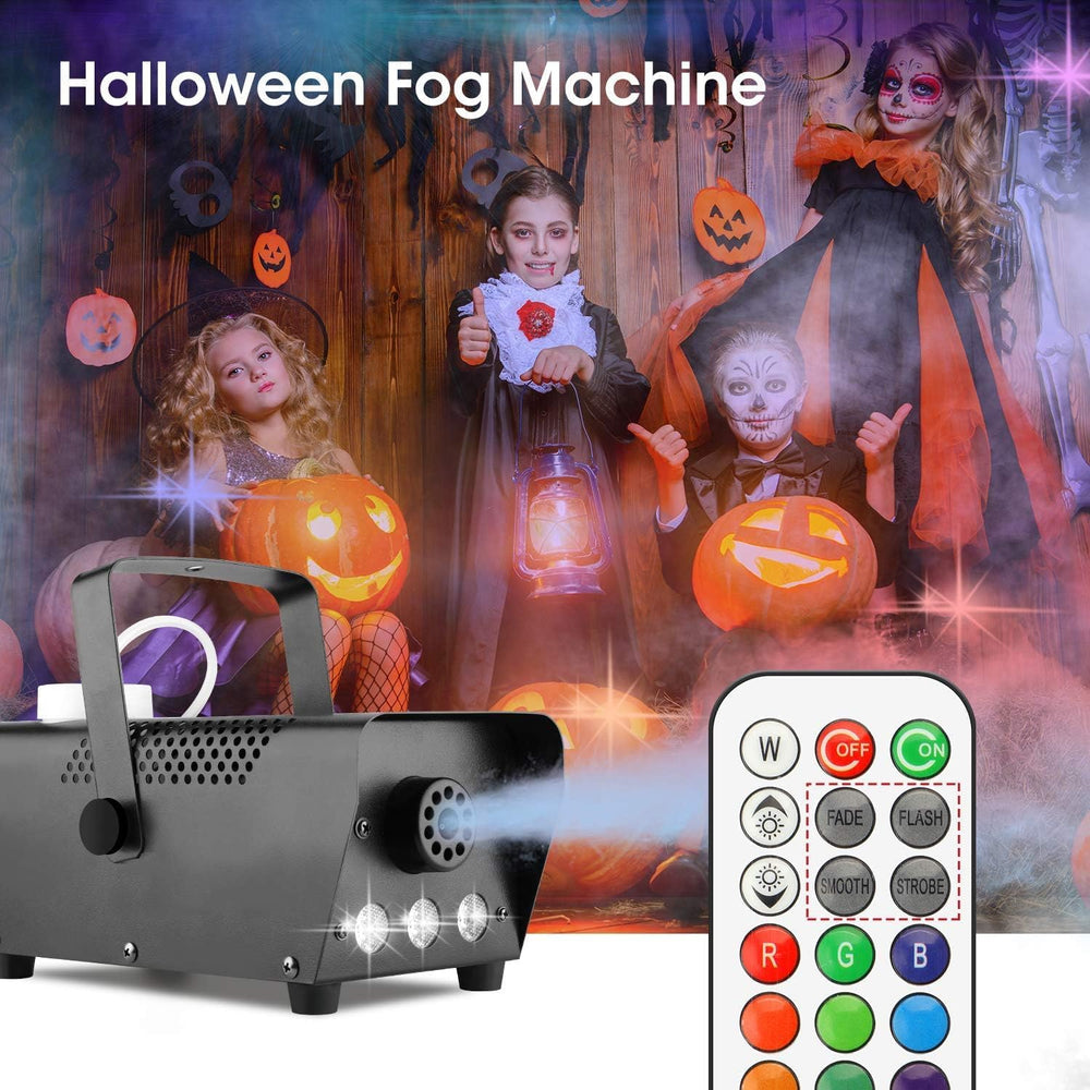 Fog Machine Smoke Machine with LED Lights and 12 Color Light Effects