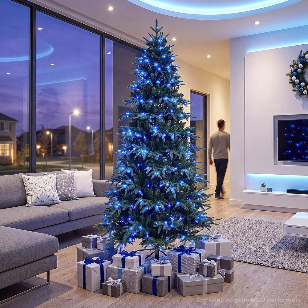 OasisCraft 7ft Aspen Prelit Christmas Tree with Remote Controller,300 RGB Col...
