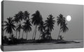 Black and White Wall Art Coastal Landscape Ocean Tree Artwork 20"x40"