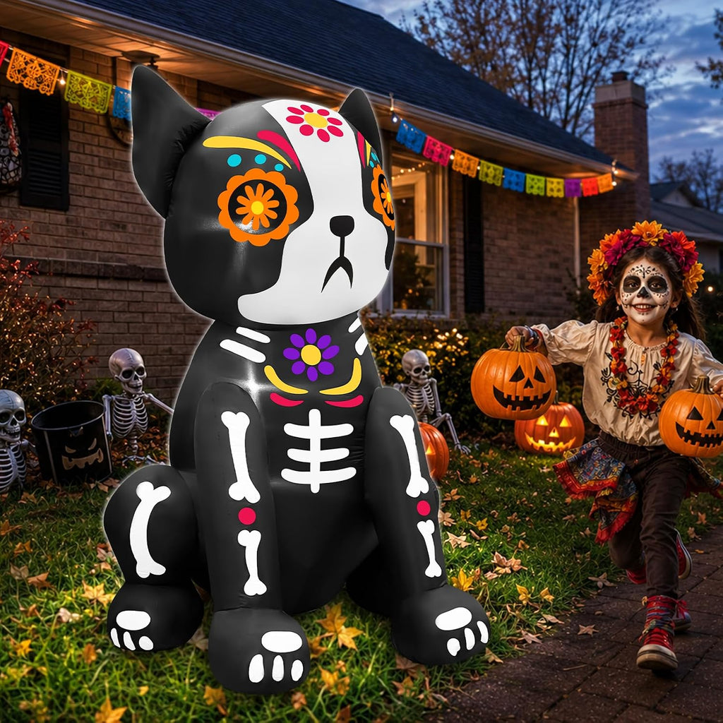 4 ft day of the dead inflatables outdoor showing dimensions