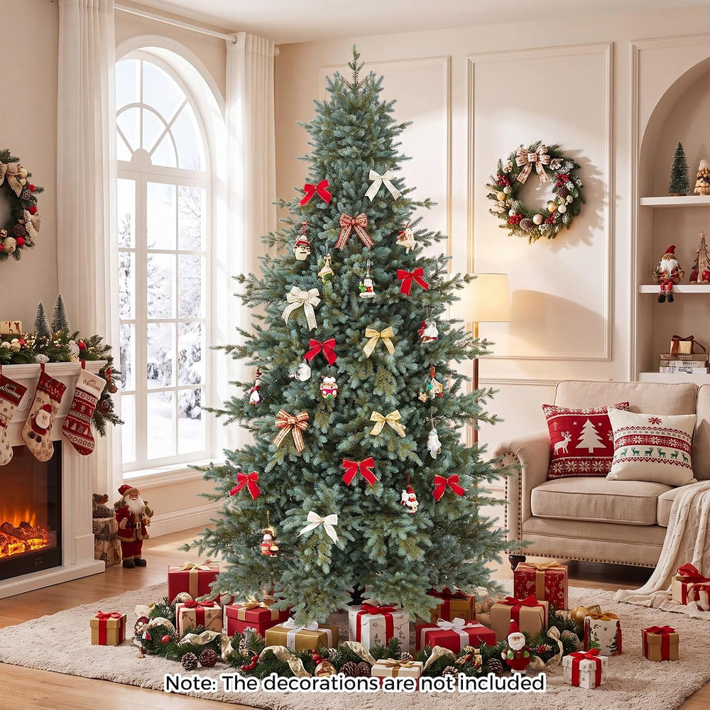 HAPPYGRILL 8 FT Pre-Lit Artificial Christmas Tree w/ 630 Warm White Lights