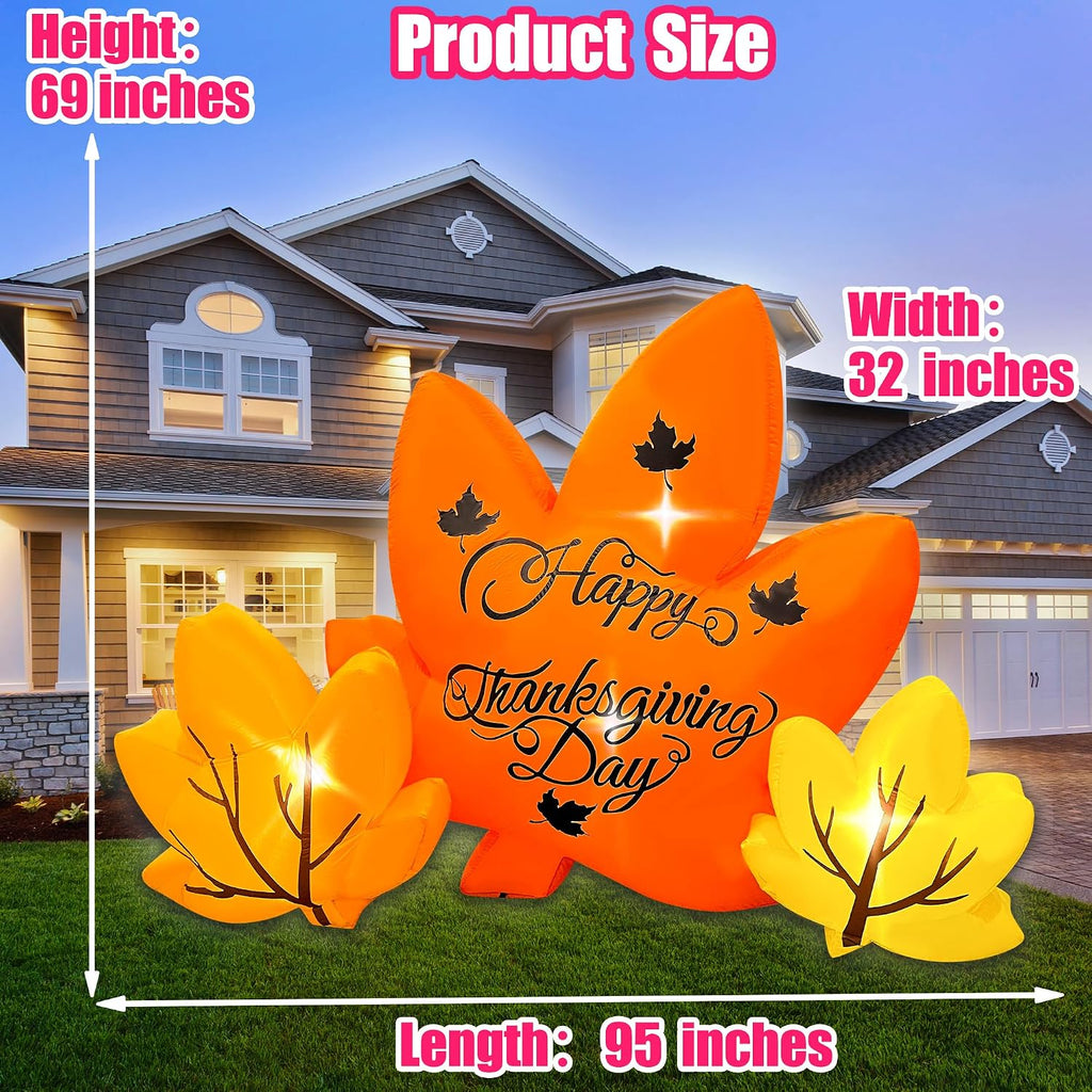 8ft thanksgiving inflatables maple leaves combo decoration, package contents