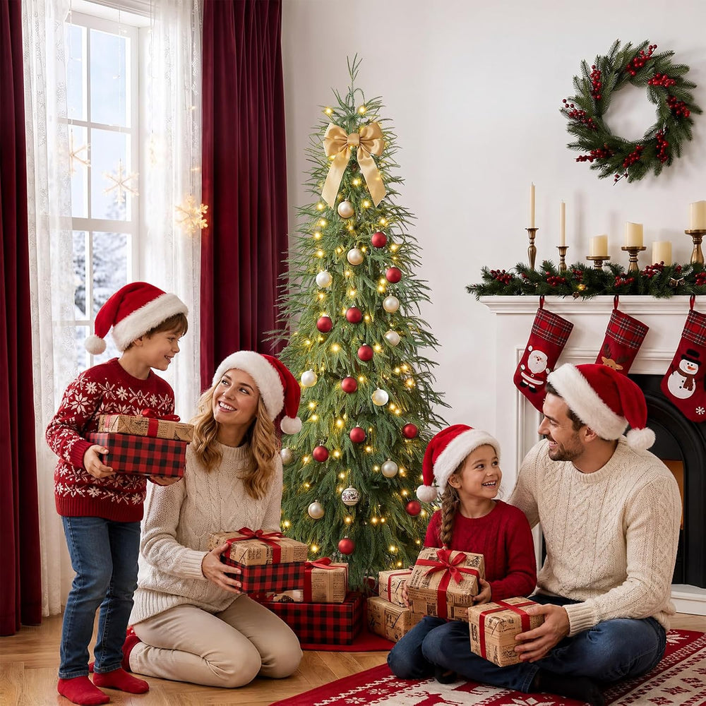 VeriNatural 7ft Prelit Christmas Tree - Artificial Norfolk Pine, 220 LEDs
