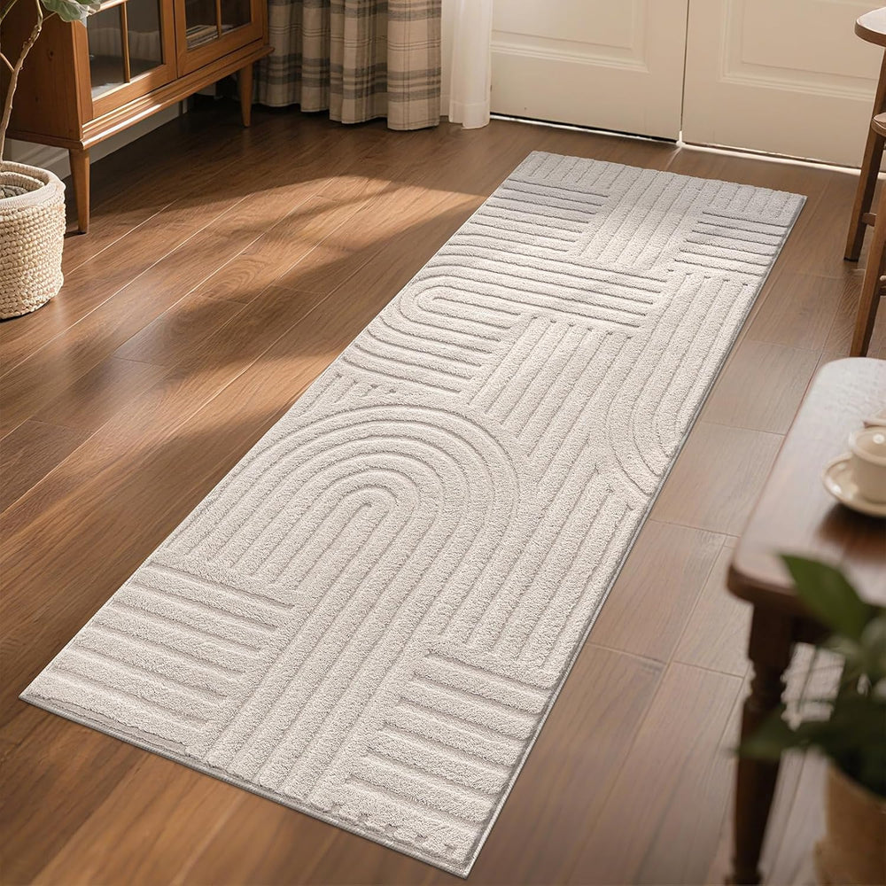SHACOS Soft Cozy Fluffy Arch Pattern High Low Pile Runner Rugs 2'x6' ...