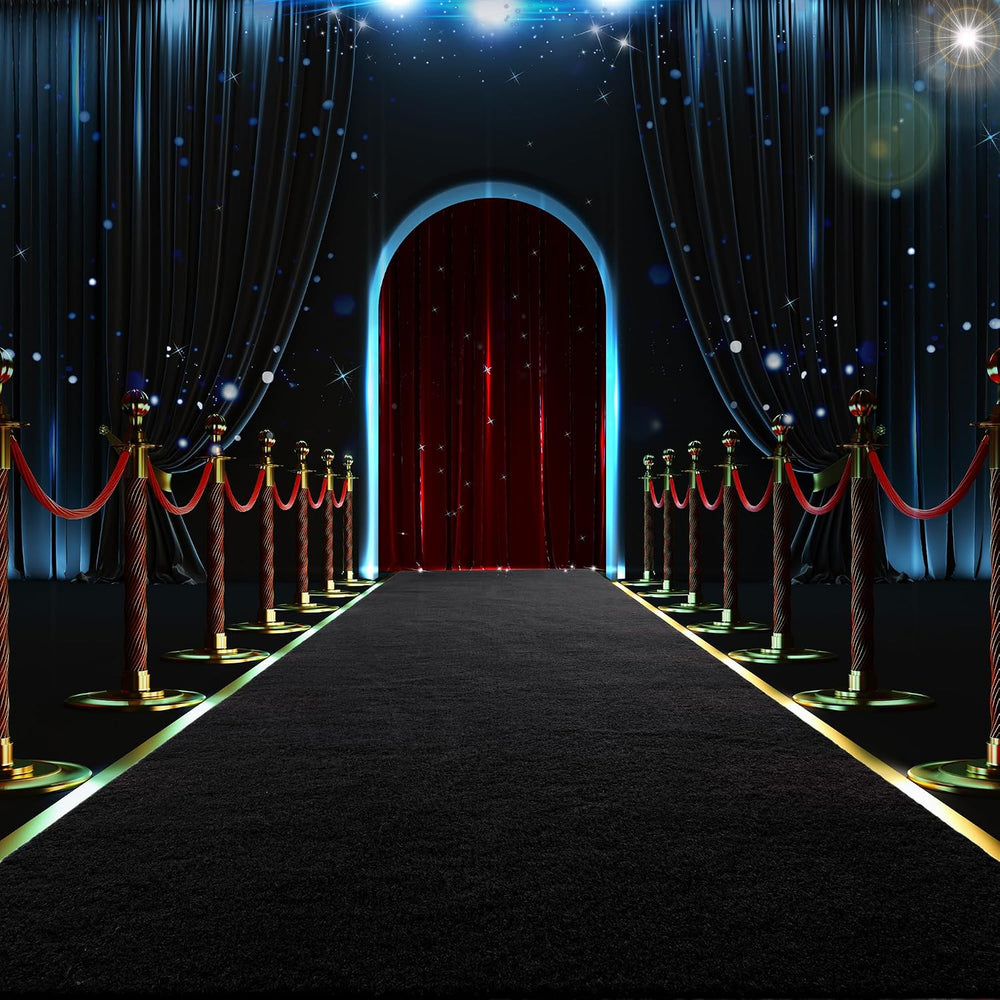 HOMBYS 450 GSM Extra Thick 3x10 ft Black Carpet Runner for Partys & Events