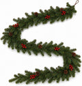 6 FT Artificial Christmas Garland with Berry and Pinecone Accents
