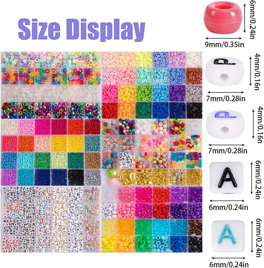 Veylo 5000+ Pony Beads & Letter Beads Kit for Bracelets & Jewelry Making