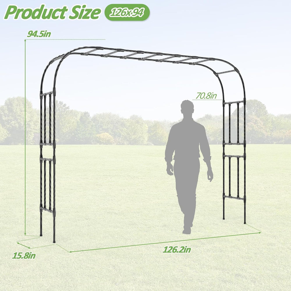 Thickened Metal Garden Arch-126L*94.5"H,Trellis for Climbing Plants Outdoor