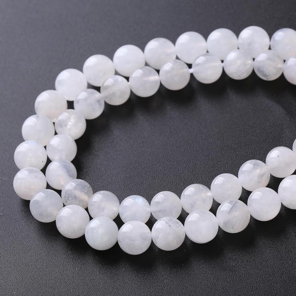 10mm natural stone white moonstone gemstone semi precious showing dimensions