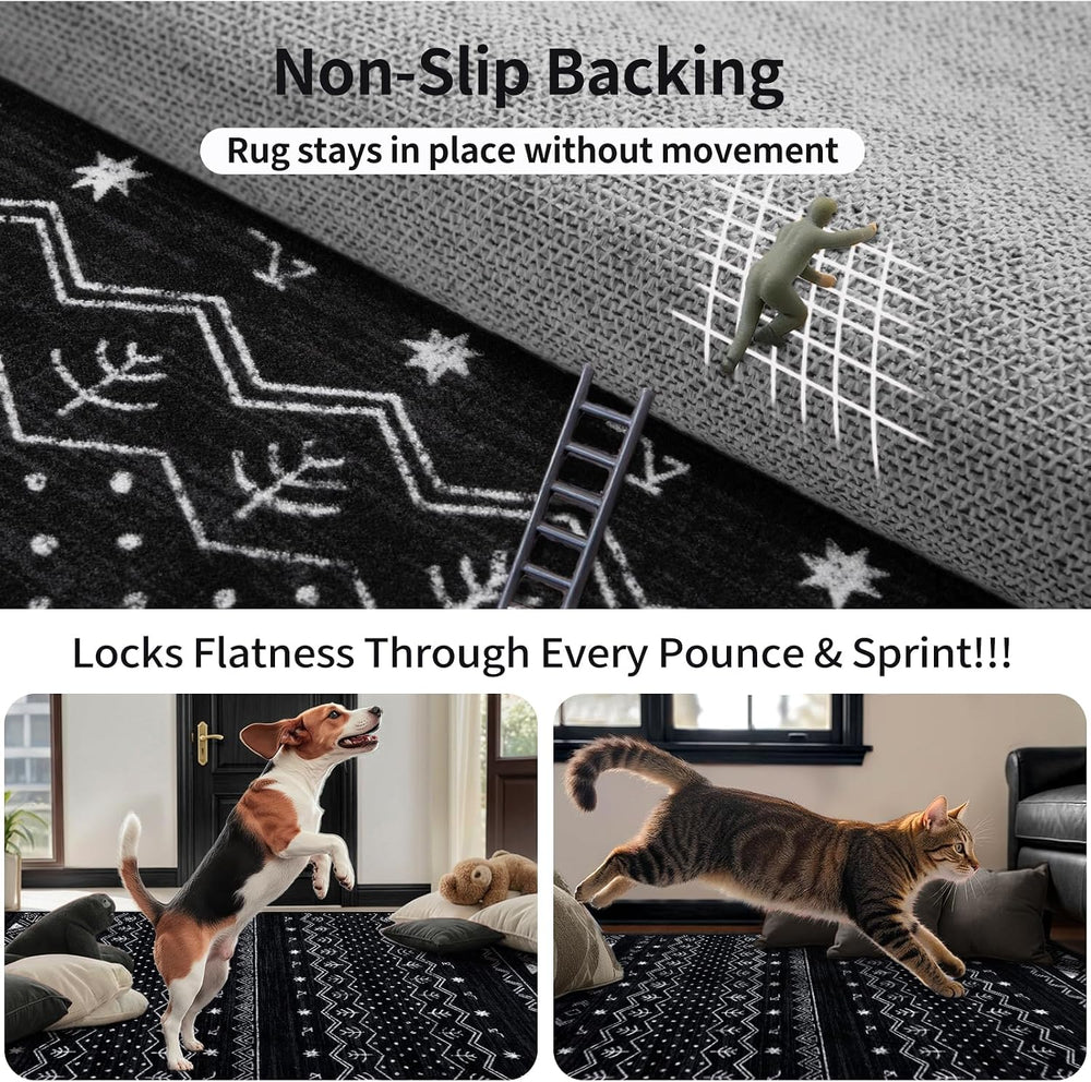 SERISSA 2x10 Washable Non-Slip Boho Runner Rug for Hallway