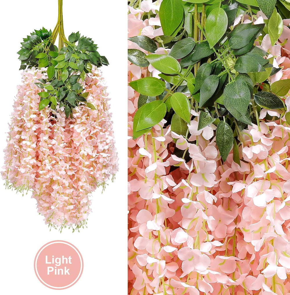 U'Artlines 24 Pack(Total 43.2 Feet) Artificial Fake Wisteria Vine Rattan ...