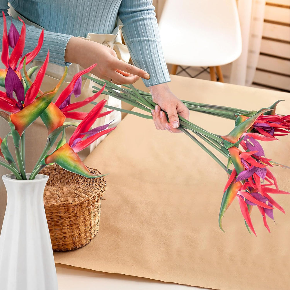 Birds of Paradise Artificial Flowers, Tropical Faux, Pink, 12 Pcs