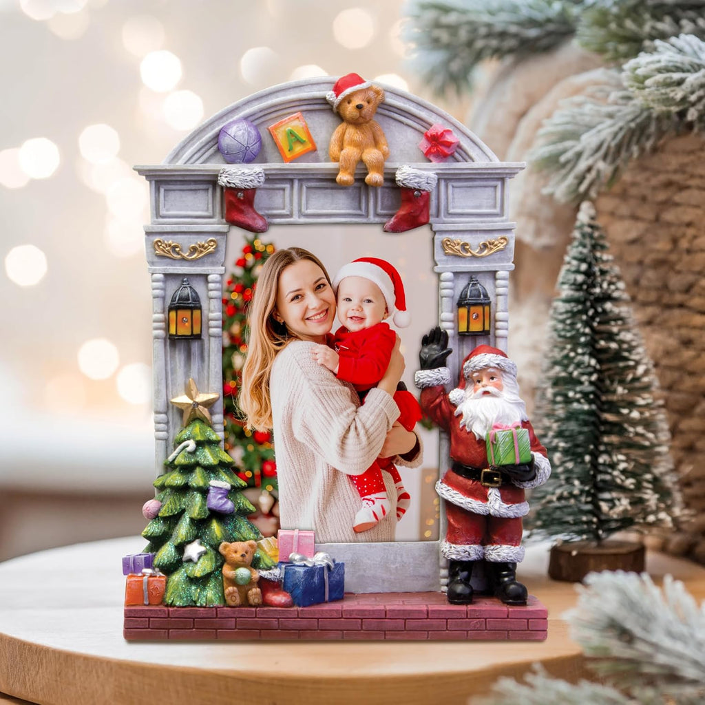 4x6 light up resin picture frame w/santa &, package contents