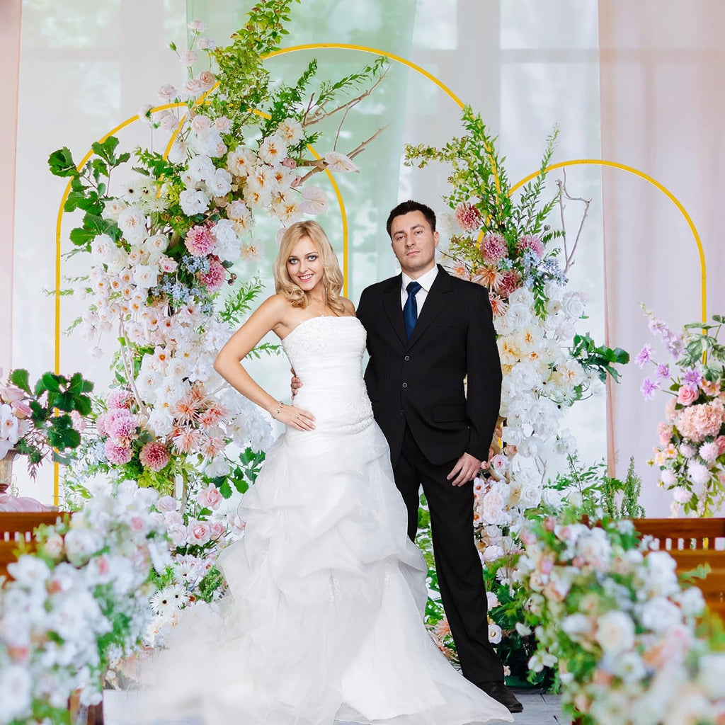 wokceer wedding arch backdrop stand 7.2ft,6.6ft,6ft gold metal, close-up detail