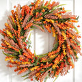 26 Inch Fall Orange Forsythia Flowers Wreath for Front Door