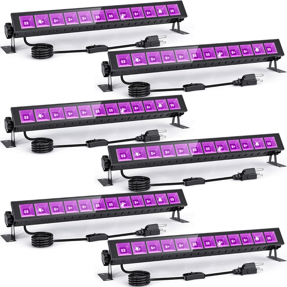 6-Pack UV Black Light Bars 45W, 395NM LED Blacklights