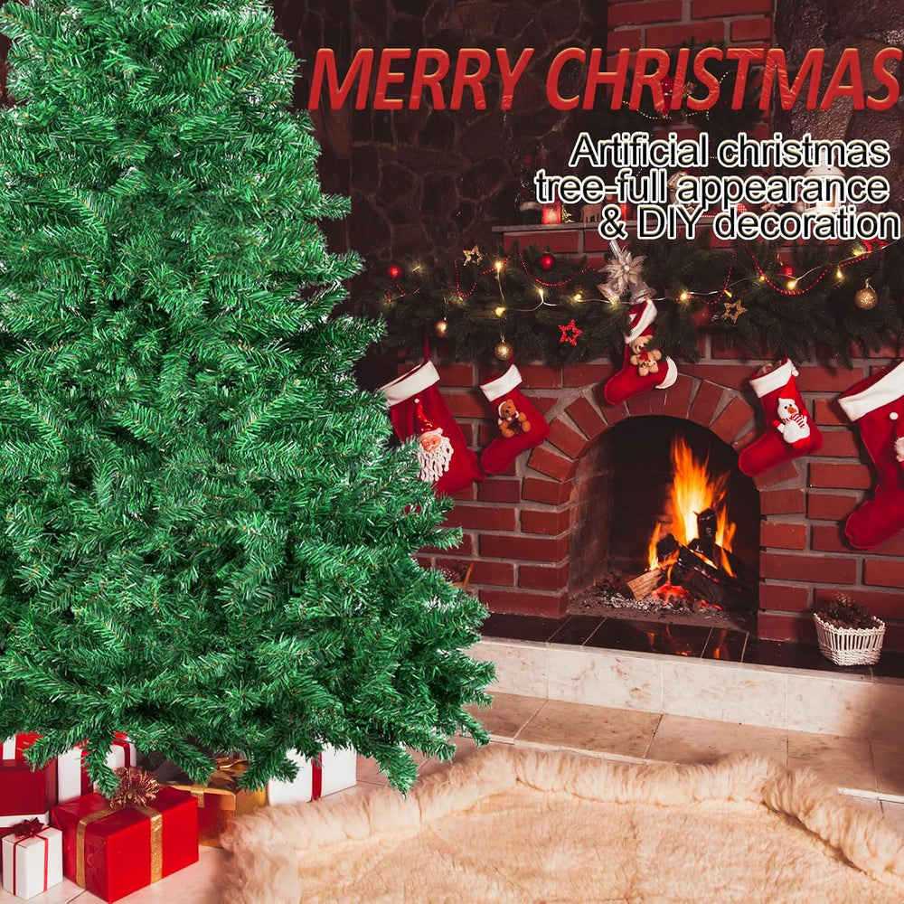 Artificial Christmas Tree, 1000 PVC Tips Full Hinged Spruce Tree with Foldabl...