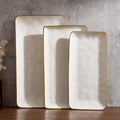Famiware Serving Platters Set of 3 Sizes - Rectangular, Matte White