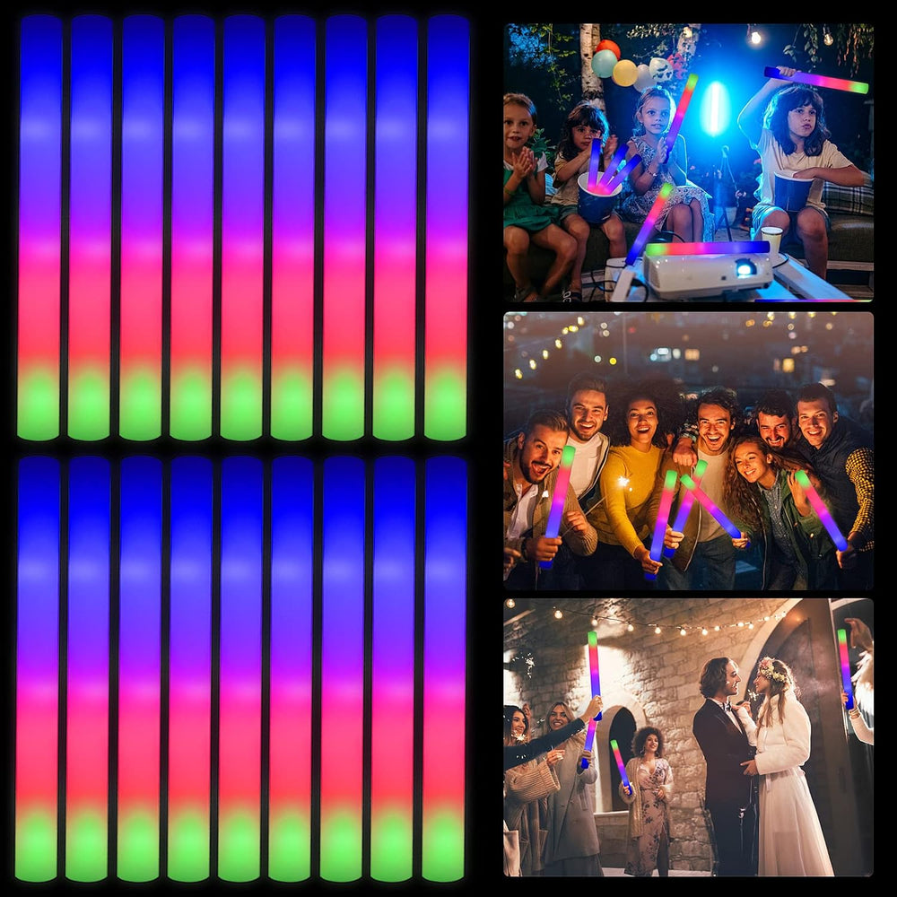 Taotuo 110PCS Foam Glow Sticks,Glow in The Dark Party Supplies Three Flashing...