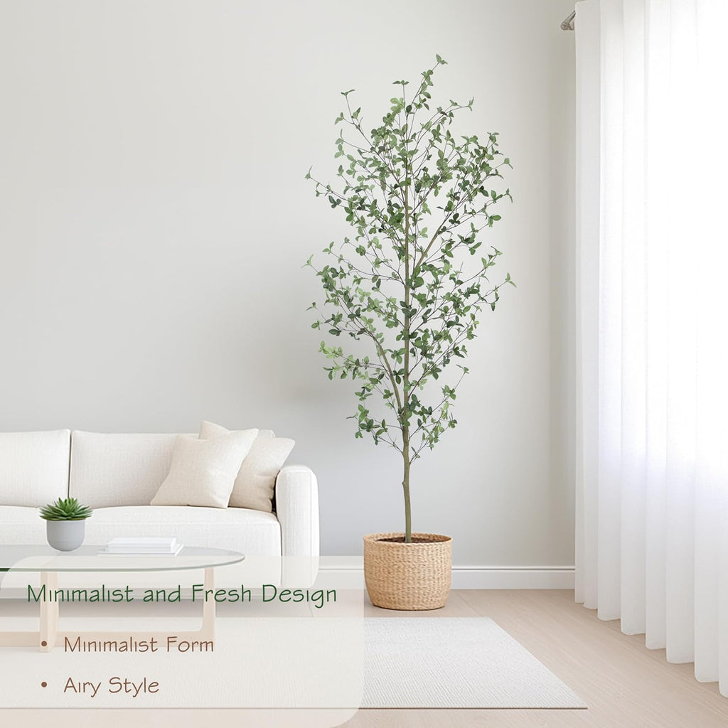 bellacat 7ft artificial quince leaf tree with realistic, close-up detail