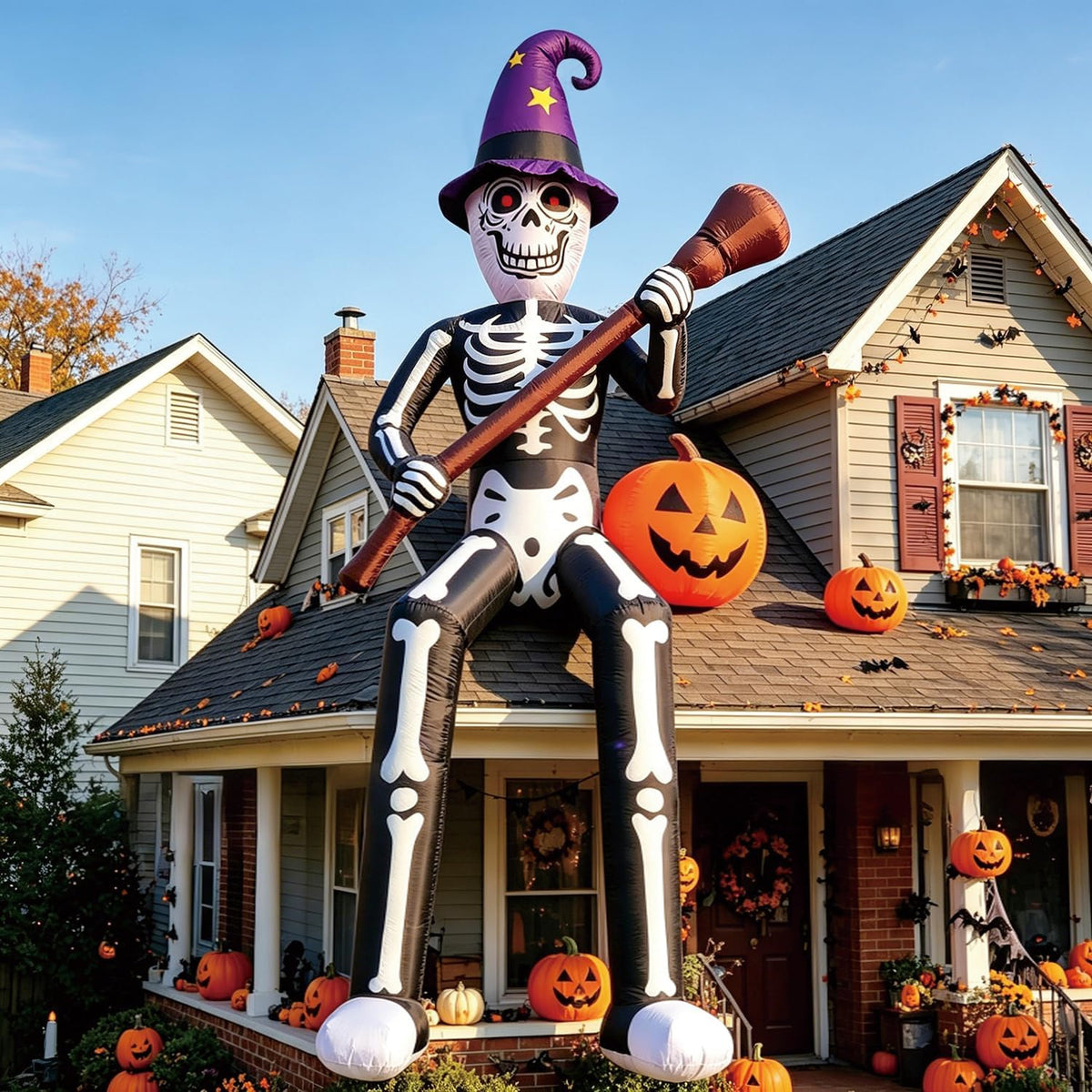 domkom 12 ft halloween inflatables outdoor decorations, giant, package contents