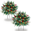Lighted Christmas Urn Filler, 2 Pack 24 Inch Warm White LED Planter Decor