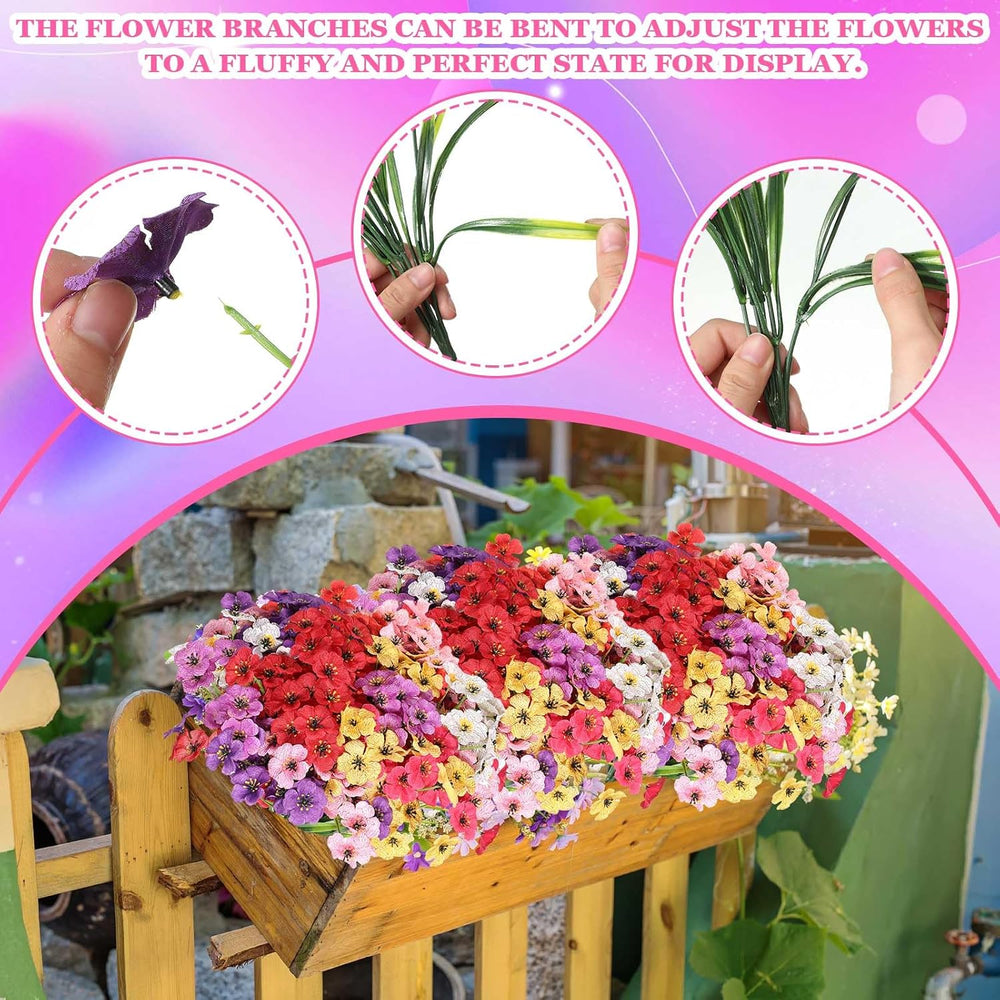 Lyrow Violet Artificial Flowers, Cluster, Classic Colors