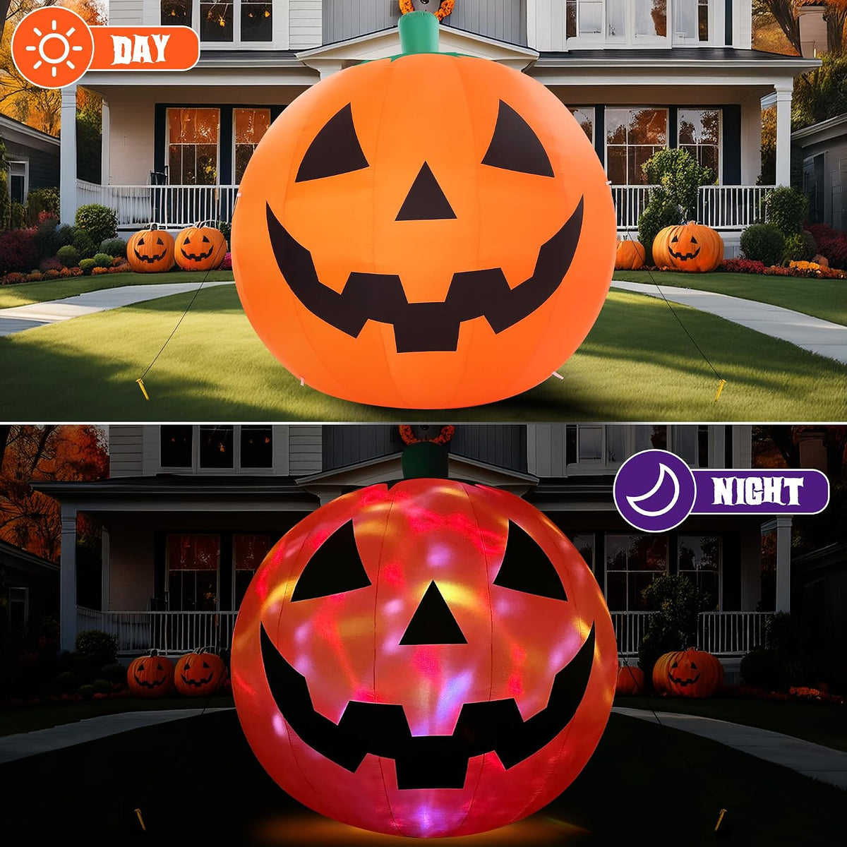 zpisf 10 ft halloween inflatables giant pumpkin outdoor on a desk or shelf